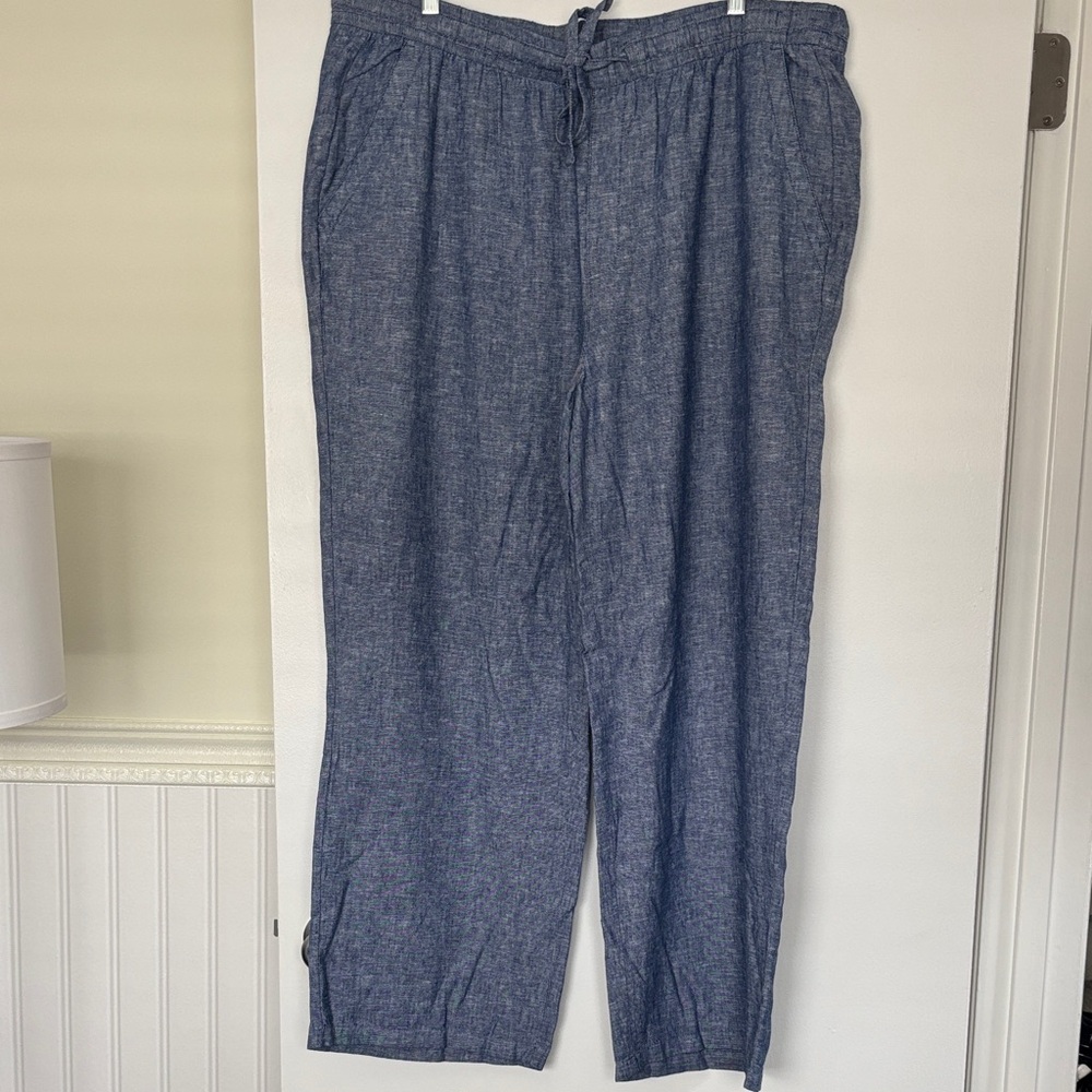 Old Navy Linen Wide Leg Drawstring Pants